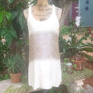Parker S sequined shift mini dress. T back. Gently worn
